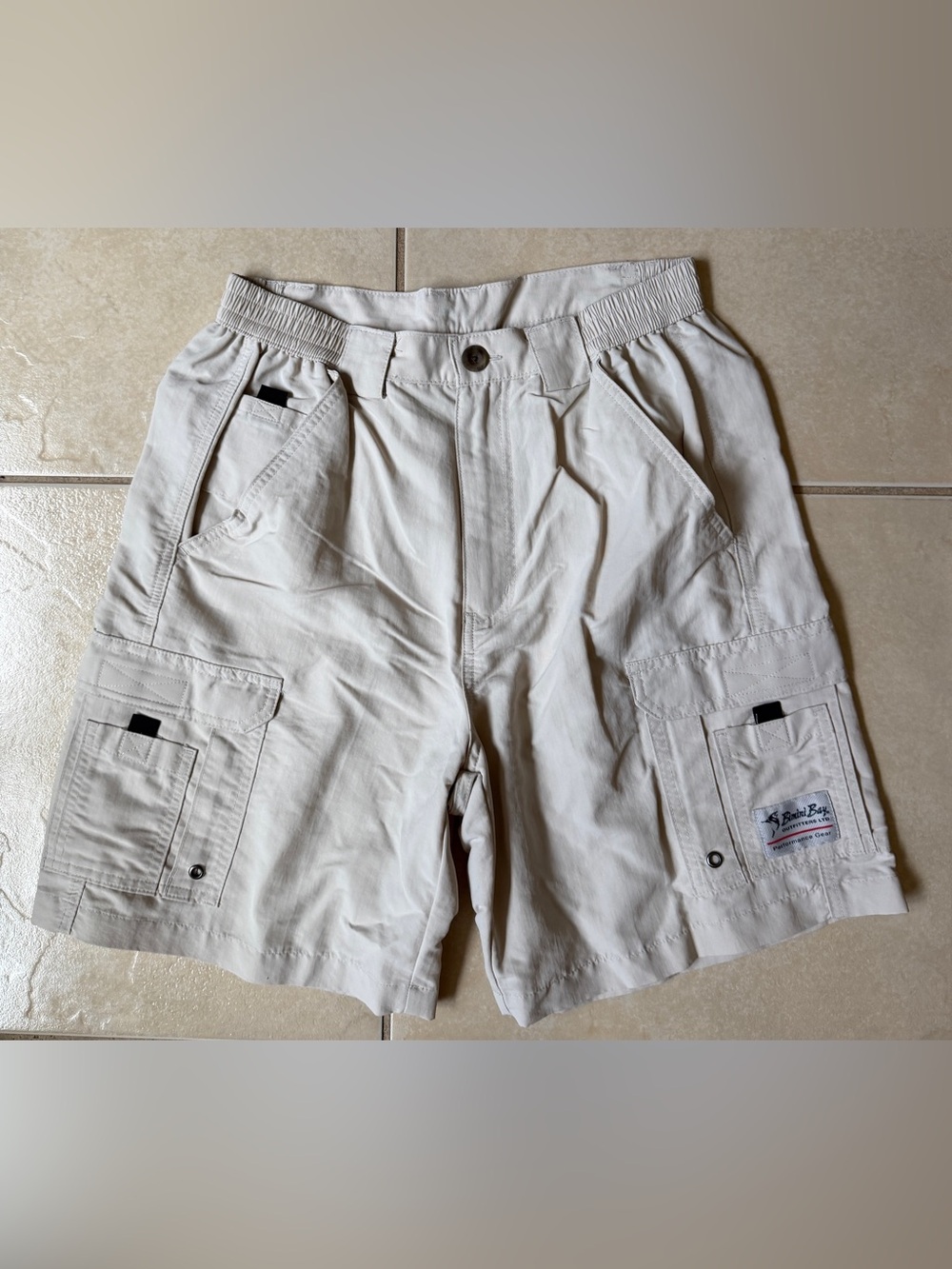 Bimini Bay Outfitters Light Khaki Nylon Cargo Shorts - Men's Size 32